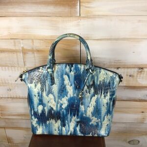 Brahmin Large Duxbury Satchel Deep Water Collection Missing Shoulder Strap